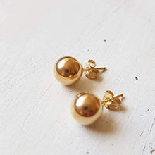 Carica l&#39;immagine nel visualizzatore di Gallery, Orecchini a bottone a sfera in 14k oro riempito tondi misura 8mm Semplici...