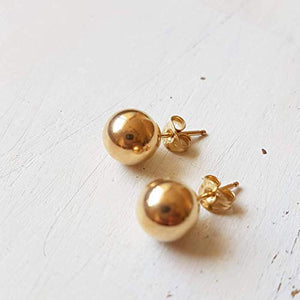Orecchini a bottone a sfera in 14k oro riempito tondi misura 8mm Semplici...