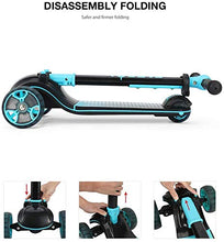 Carica l&#39;immagine nel visualizzatore di Gallery, Fascol Monopattino 3 Ruote per Bambino Scooter Pieghevole con Altezza Blu