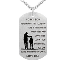 Carica l'immagine nel visualizzatore di Gallery, Dad MUM to Son Daughter Dog tag collana ciondolo targhette militare Jewelry... - Ilgrandebazar