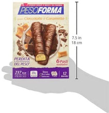 Carica l&#39;immagine nel visualizzatore di Gallery, Pesoforma Barrette Cioccolato e Caramello - Pasti sostitutivi dimagranti SOLO 237 Kcal Ricco in proteine - 6 pasti