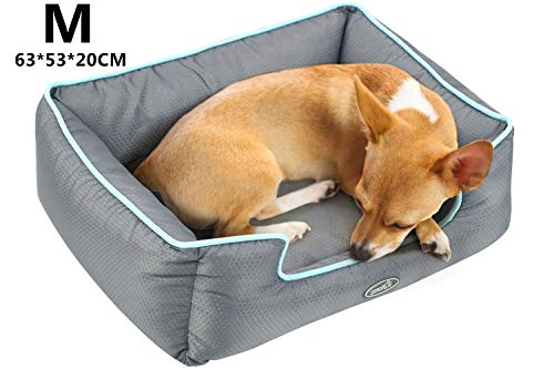 Cuccia per Cani Sfoderabile Cuscino Rettangolare in M( 63×53 cm), Grigio