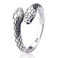 Carica l&#39;immagine nel visualizzatore di Gallery, Serpente a doppia testa Anello in argento 925 | regolabile dimensione unisex... - Ilgrandebazar