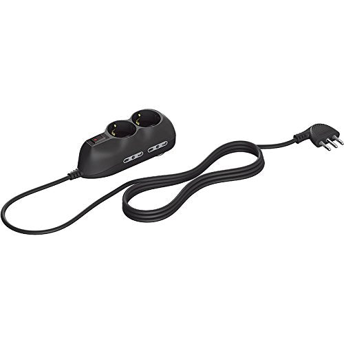 BTicino 3695GB Multipresa Compatta Slot6 con Interruttore Luminoso Nero - Ilgrandebazar