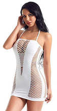 Carica l'immagine nel visualizzatore di Gallery, LOVELYBOBO 2-Pack Fishnet a Strisce da Donna Mini Vestito Sexy Nero + Bianco - Ilgrandebazar