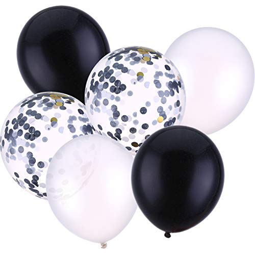 Jovitec 30 Pezzi 12 Pollici Palloncini in Lattice di Bianco E Nero - Ilgrandebazar