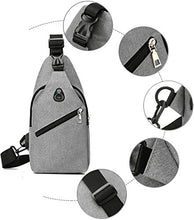 Carica l&#39;immagine nel visualizzatore di Gallery, Petto Borsa Crossbody Zaino Spalla Monospalla Impermeabile Marsupio Zainetto Piccolo Sling Bag Borsello a Tracolla con porta di ricarica USB per Uomo Donna Viaggio Trekking Camminare