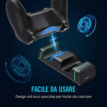 Carica l&#39;immagine nel visualizzatore di Gallery, Caricatore Controller PS4, VicTsing Base di Ricarica Doppio per Joystick Nero