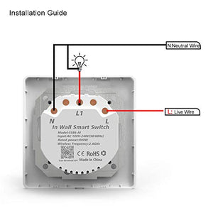Orbecco Interruttore luci WiFi con 1 Pulsante 1 Compatibile 1 Pezzo