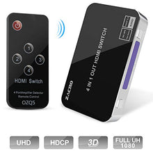 Carica l'immagine nel visualizzatore di Gallery, Zacro Switch HDMI 4k,Splitter 4 in 1 out,Supporta 4K 3D 1080P HD,Per...
