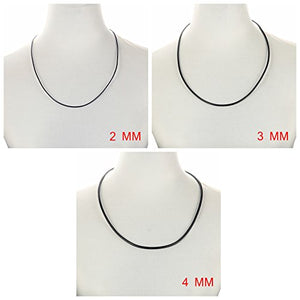 sailimue 3 Pezzi Pelle Collane Uomo Donna Lunghe Nere Acciaio Larghezza 2mm...