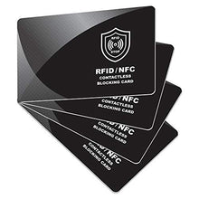 Carica l&#39;immagine nel visualizzatore di Gallery, Protezione RFID per Carte di Credito Contactless – Scheda 4 pezzi, Nero