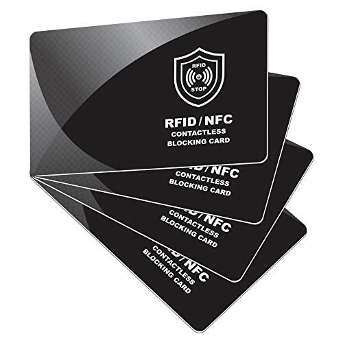 Protezione RFID per Carte di Credito Contactless – Scheda 4 pezzi, Nero