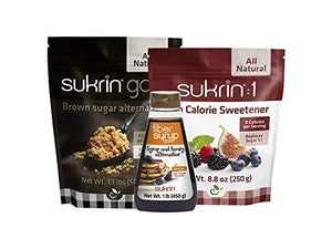 Sukrin Sweetener Bundle - Oro 500 g, Sukrin: 1250 sciroppo di fibra oro...