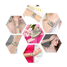 Carica l&#39;immagine nel visualizzatore di Gallery, Bracciali per Uomo Donna in Pelle Retro Moda Polsino Acciaio Maglia Beige - Ilgrandebazar