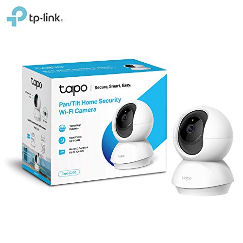 TP-Link Telecamera Wi-Fi Interno, Videocamera sorveglianza 1080P, Visione Notturna, Audio Bidirezionale, Notifiche in tempo reale del sensore di movimento(Tapo C200)