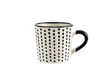 Carica l&#39;immagine nel visualizzatore di Gallery, H&amp;H Vhera Set 6 Tazzine Caffè, Stoneware, Bianco/Nero, 90 ml - Ilgrandebazar