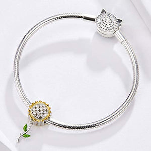 Ciondolo a forma di girasole, in argento Sterling 925, smaltato, per... - Ilgrandebazar