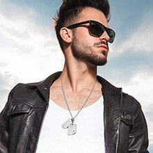 Carica l&#39;immagine nel visualizzatore di Gallery, Cupimatch Uomo Collana Dog Tag con catena acciaio inox stile Militare Argento - Ilgrandebazar