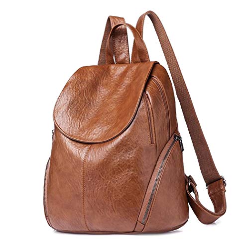 SPEEDEVE Zaino Pelle Donna Borsa a Zainetto da Viaggio Marrone-226