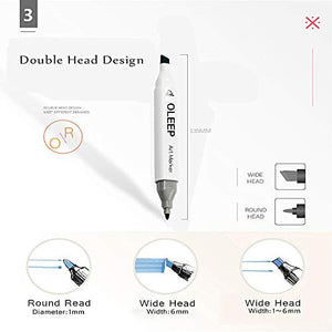 OLEEP 80 Colori Art Sketch Pennarelli a Doppia Punta Broad Fine Point Graphic - Ilgrandebazar