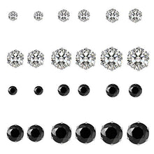 Carica l&#39;immagine nel visualizzatore di Gallery, LABOTA 15 Paia Acciaio Inossidabile Set Orecchini, 12 paia Zirconia Cubica... - Ilgrandebazar