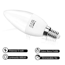 Carica l&#39;immagine nel visualizzatore di Gallery, ZIKEY Confezione da 10 Lampadina LED E14 a Candela - 6W Equivalenti 6w 6000k - Ilgrandebazar
