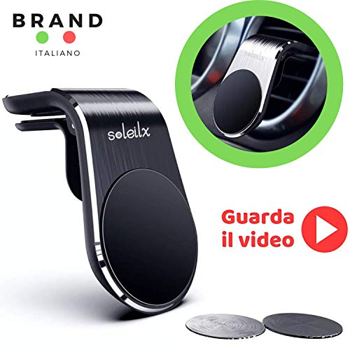 soleilx Supporto Auto Smartphone Magnetico Universale Porta Cellulare Nero - Ilgrandebazar