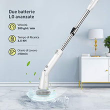 Carica l&#39;immagine nel visualizzatore di Gallery, Homitt Spazzola per Pulizia,Spin Scrubber con 4 testine Regolabili e Bianco - Ilgrandebazar