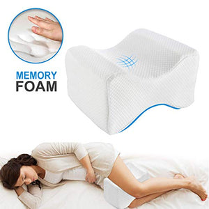 Cuscino per ginocchia per dormire, Cuscini per gambe ortopedico con schiuma memory per traversine laterali, cuscino per supporto per ginocchio per sciatico gamba schiena alleviare il dolore bianco