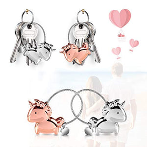 QGWZ Portachiavi Amante 1 Paio Carino Key chain e Uomo Donna Amore ad Anello...