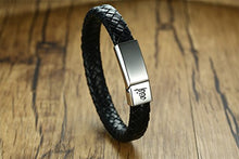 Carica l&#39;immagine nel visualizzatore di Gallery, Vnox Bracciale in vera pelle da uomo acciaio inossidabile musulmano Islam... - Ilgrandebazar