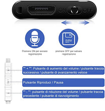 Carica l'immagine nel visualizzatore di Gallery, Mini Registratore Vocale H+Y con Attivazione Vocale, Memoria da 8GB, Ricaricabile USB e funzioni MP3, Ideale per Lezioni, Riunioni, Interviste, Fino a 96 ore