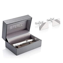 Carica l&#39;immagine nel visualizzatore di Gallery, STERLL - Set di gemelli e fermacravatta in argento Sterling 925, regalo...