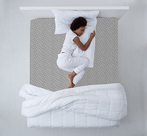 Coprimaterasso in 100% policotone, copertura totale con cerniera, per letto singolo, matrimoniale, king e super king, con cerniera, anti insetti, facile da pulire (MATRIMONIALE, GRIGIO CHIARO)