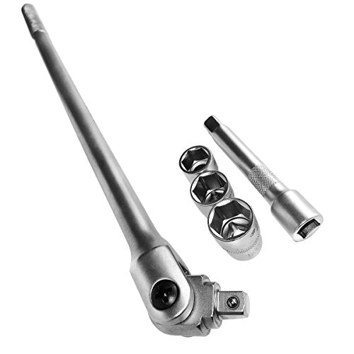 S&R Chiave a Bussola 1/2 a snodo Ø 16 mm per Ruote Auto. Set con Bussole