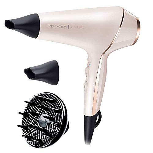 Remington AC9140 PROluxe Asciugacapelli Professionale, 2400 Watt, Generatore di ioni, 3 temperature/2 velocità, Cavo da 3m, Avorio