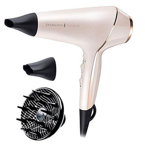 Remington AC9140 PROluxe Asciugacapelli Professionale, 2400 Watt, Generatore di ioni, 3 temperature/2 velocità, Cavo da 3m, Avorio