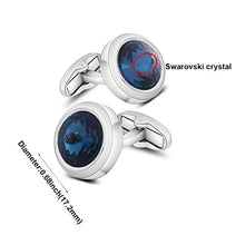 Carica l&#39;immagine nel visualizzatore di Gallery, MERIT OCEAN Uomo Stile Elegante Cuff Link Super Brillante Cristallo Blu - Ilgrandebazar