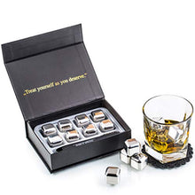 Carica l&#39;immagine nel visualizzatore di Gallery, Esclusivo Whisky Stones Set di Regalo in Acciaio Inox - 8 Cubetti di...