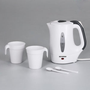 Severin WK 3644 Bollitore da Viaggio 650W, colore: Bianco Nero,