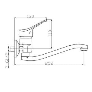 Ambrosiana SEI14070000 Rubinetto Miscelatore Lavello con Girevole, Cromo - Ilgrandebazar
