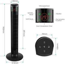 Carica l'immagine nel visualizzatore di Gallery, Amzdeal Ventilatore a Torre con Telecomando - 45W a Colonna di...