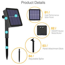 Carica l&#39;immagine nel visualizzatore di Gallery, [2 Pacchi] Luci Solari Esterno, Litogo 12m 120 LED Catena Bianco Caldo