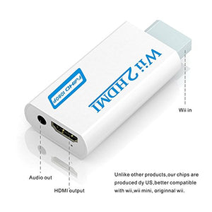 Convertitore Da Wii A HDMI,GANA Adattatore da a HDMI Video di Bianco