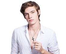 Carica l&#39;immagine nel visualizzatore di Gallery, Sailimue Gioielli in Acciaio Inossidabile Ciondolo Croce Collana Catena Nero