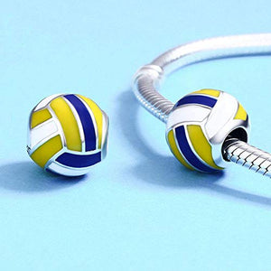 Reike Pallavolo Argento 925 Bead Charms Ciondoli per Bracciali Collane Fai...