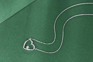 Qings - Collana con Ciondolo a Forma di Cuore, in Argento Sterling Silver