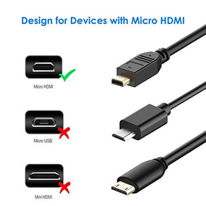 Rankie Cavo Micro HDMI a ad Alta velocità, Supporta Ethernet, 1.8m, Nero