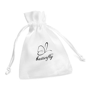 butterfly Bambine Ragazze Argento Orecchini Vero Swarovski Elements Chiaro